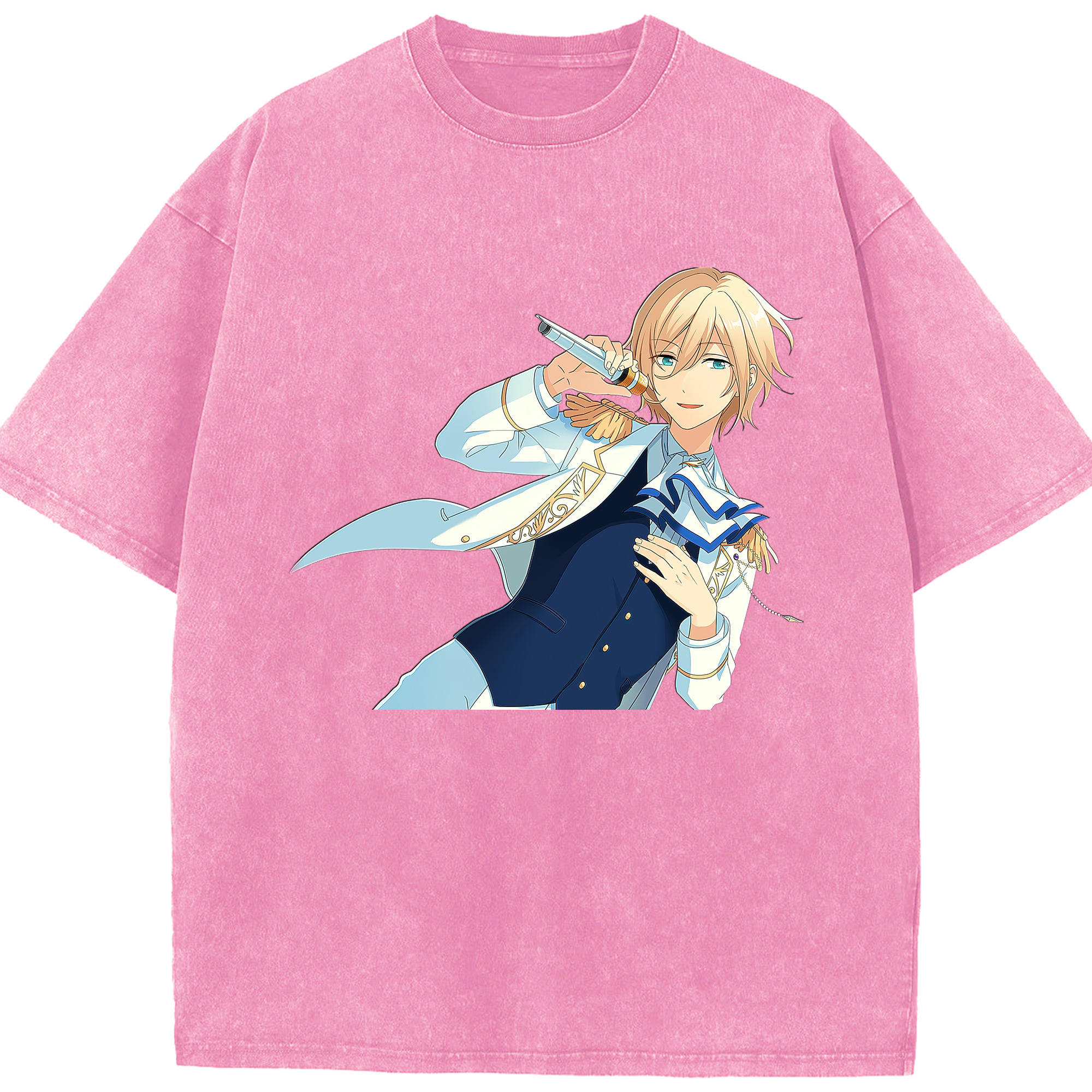 （画像用） あんさんぶるスターズ! Ensemble Stars 綿100% ヴィンテージ風 半袖Tシャツ（フロントプリント）